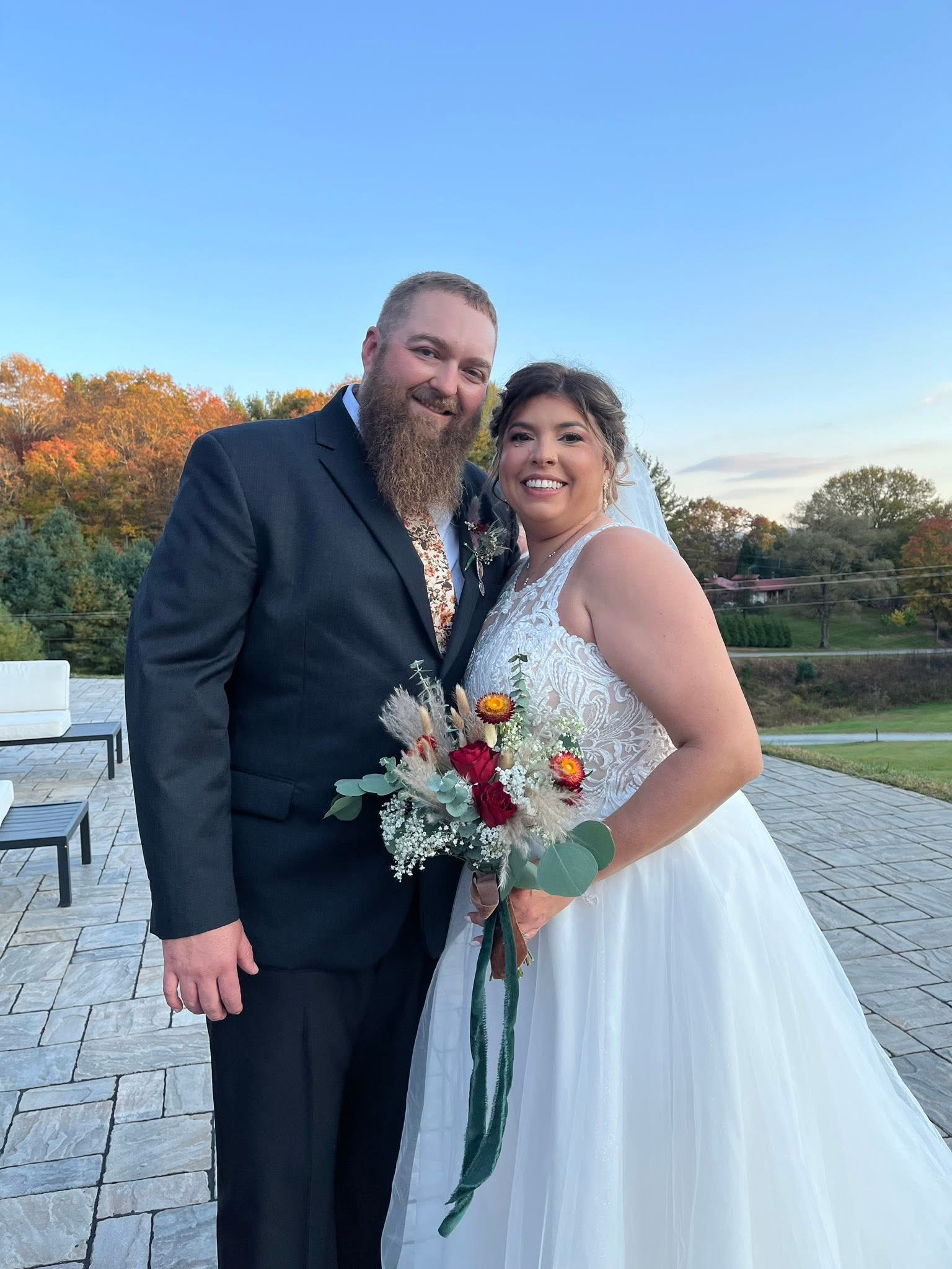 Chris and Andi Oakley on their wedding day